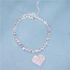 Amazon Mais Vendida Tornozeleira de Amor com Strass Diamante Completo Pingente de Coração Personalizado Corrente de Tornozelo Acessórios Europeus e Americanos Tornozeleira Feminina