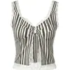 Camisole Colorida Listrada Dopamina Doce e Picante para Mulheres, Top Sexy Estilo Streetwear Ins com Patchwork de Renda para Garotas Descoladas