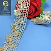 Estilo Étnico Fio de Ouro Lantejoula Renda Bordada Solúvel em Água Renda Oca de 4cm Acessórios para Vestuário Decorações de Gola DIY