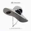 Sombrero de Pescador con Ventilador Solar Transfronterizo Sombrero de Sol para Hombre Protección Solar de Verano para Cabeza Grande Sombrero de Sol Anti-UV Sombrero