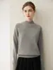 Suéter macio de cashmere para mulheres, gola alta, mangas raglan, versátil, moderno, cashmere casual, novo suéter de malha básico para outono e inverno
