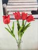 Tulipán de esquina de PU de alta gama con flores artificiales, tacto real, flores falsas para decoración de bodas y salas de estar, accesorios de ramo de comercio exterior