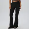 Pantalones Largos de Pierna Ancha Flare de Tiro Alto Elásticos de Tacto Nude Doble Mate Trasero de Durazno Pierna Ancha Flare 62347