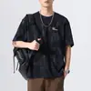 Camiseta de Manga Corta de Jacquard Pesado Marca de Moda para Hombre Verano 2025 Nueva Llegada talla extra Ropa de Alta Gama Camiseta Top Americano