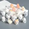 Cachorro Estereoscópico de Pelúcia Desenho Animado Pequenos Enfeites de Resina Chaveiro DIY Feito à Mão Pingente Pingente Material para Joias Acessórios
