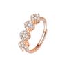 Nuevo Anillo de Flor Elegante para Mujer, Sencillo, Ligero y de Lujo, Incrustado con Circonita Anillo Abierto, Transmisión en Vivo de Popular Blogger, Mismo Estilo Venta al por Mayor