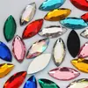 Rhinestones Acrílicos Ojo de Caballo de 9*20 mm Sin Agujeros, Rhinestones de Fondo Plano para Joyería, Materiales Hechos a Mano para DIY, Decoración de Manualidades para Ropa