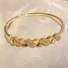 Nuevos Productos Transfronterizos Europeos y Americanos Son de Venta Caliente, Modernos y Personalizados, Pulseras de Zirconia Microincrustada con Diseño de Ginkgo para Mujeres, Joyería de Gama Alta de Nicho
