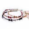 Diadema con lazo dulce y linda de estilo coreano, diadema fina con flores de perlas flocadas, accesorios para el cabello para presionar el cabello