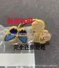 2026 Novo Modelo Pulseira Anel Trevo Borboleta da Sorte Van Cleef & Arpels, Anel da Sorte Madrepérola Branca e Lápis Lazúli