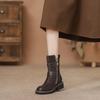 2024 otoño e invierno nuevo europeo y americano desgastado retro guapo botas Martin de suela gruesa botines occidentales de punta redonda caña media botas de mujer