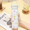 Estilo Lujo Ligero, Taza Térmica Grande de Aspecto Caro Estilo Caricatura, Vaso de Agua de Acero Inoxidable 316, Vaso con Popote para Estudiante