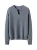 Nuevo Suéter de Punto 100% Cachemira Otoño e Invierno Cuello Tijera Manga Larga para Mujer Jacquard Color Sólido Cálido Jersey Base