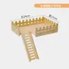 Jaula para Hámster Modificada en una Villa de Lujo de Madera Maciza de Dos Pisos con Doble Capa, Escaleras, Juguetes Planos, Plataforma para Hámster Dorado