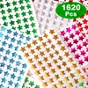 Set de Pegatinas de Estrella Holográfica, 6 Colores, Pegatinas Adhesivas de Estrella de Cinco Puntas Láser, Pegatinas de Perlas, Láser de Código de Color