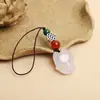 Wang Tao Flor Raposa Pequena Pingente de Corrente para Celular Ágata Natural Calcedônia Pingente de Pen Drive Pingente para Bolsa de Mulher Chaveiro Venda por Atacado