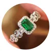 Anel Estilo Luxo Leve Dia das Mães Cao Shi Anel Geométrico Francês Feminino Acessórios para Usar em Casamentos Noivado Banquetes