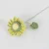 Flores de Lana Transfronterizas Hechas a Mano Flores de Girasol de Lana Terminadas Puestos del Mercado Nocturno Ramilletes Tejidos a Mano Flores de Lana
