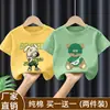 Camiseta 100% Algodão Puro Infantil Verão Novo Estilo Confortável Casual Manga Curta para Meninos e Meninas