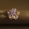 Pinza Pequeña de Garra Dulce Floral Estilo Coreano para Mujer, Exquisita Horquilla Pequeña de Cristal para Flequillo Lateral y Fijar Cabello Suelto, Pinza Superior