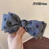 Faixa de Cabelo Cinza Cinza de Verão de Alta Qualidade com Presilha Grande de Laço Não Machuca o Cabelo Grampo de Cabelo para Bola de Cabelo na Parte de Trás da Cabeça
