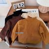 [En stock] Suéter para niños, nuevo otoño, jersey elástico para niños y niñas, camisa básica, cuello medio alto informal para niños