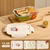 Lonchera de Vidrio Xilekou, Apta para Microondas, Lonchera Especial para Oficinistas, Lonchera para Llevar Comida, Recipiente para Conservar Frutas