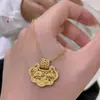 Loja de ouro com acessórios de ouro para fazer você mesmo pingente de bolsa com fecho tipo seda de diamante colar de ouro oco estilo palácio