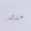 Nuevo tornillo de doble cabeza de acero inoxidable de Henson, varilla delgada, amor, circonita, clavo para la oreja, perla de concha, moda, piercing, clavo para la oreja