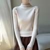 Diseño Chic Estilo Extranjero Camiseta Base Interior Otoño e Invierno Organza Estilo Sasa Chanel Ajustado Suéter de Punto Cuello Medio Alto Moderno