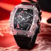 Ronmar Reloj de Cuarzo Transparente con Corte Acrílico para Hombre Reloj de Cuarzo Totalmente Automático Deportivo Moderno