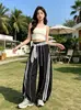 Pantalones Deportivos Clásicos de Rayas de Secado Rápido con Cinturón de Encaje, Nuevo Estilo de Verano, Pantalones Casuales Sueltos de Pierna Ancha, Delgados y Modernos