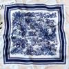 Esboço fresco e natural Deep Forest Plain Satin Silk 53cm Pequeno lenço quadrado feminino primavera e outono Mulberry Silk decorativo All-match Silk Scarf