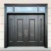 Puerta de seguridad de acero inoxidable de doble puerta de 380 para villas, puerta de entrada con recubrimiento en polvo para casas rurales de autoconstrucción, puerta de entrada para el hogar