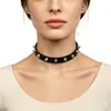 Collar de cuero PU estilo gótico oscuro europeo y americano transfronterizo Harajuku, con remaches metálicos exagerados, retro y únicos, un collar de estilo punk