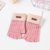 Guantes de Medio Dedo para Otoño e Invierno para Mujeres y Estudiantes, Forrados de Felpa y Engrosados, Adecuados para Ciclismo, Escritura, Protección contra el Frío, Guantes de Lana Cálidos, Compatibles con Pantalla Táctil