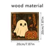 Halloween Serie de Fantasmas Encantadores Blancos Pintura Decorativa de Madera Fondo Mural de Pared Arte para Disfraz de Festival Pared de Fotos
