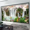 Mural de Parede de Fundo de TV Sol Nascente em Estilo Chinês para Sofá de Sala de Estar, Quarto, Escritório, Sala de Chá, Revestimento de Parede
