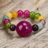 Anillos Artesanales de Piedra Natural con Cuentas de Alta Venta Transfronteriza para Mujer, Anillos Lisos de Ágata de una Sola Cuenta, Turmalina de Colores, Joyería Europea y Americana