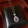 Colar Pingente Gota d'Água de Zircônia Vintage Transfronteiriço, Toque de Luxo Leve e de Alta Qualidade, Corrente Versátil para Clavícula com Design Único