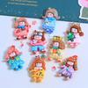 Lindos accesorios de resina de dibujos animados de niña navideña, joyería pequeña de bricolaje, accesorios de pegamento de crema, colgante hecho a mano, material de horquilla