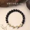 Pulseira de Cristal Fantasma Verde de Obsidiana Natural Dianrun Jewelry para Mulheres, Presente para Namorada