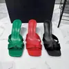 Sandalias de Verano Transfronterizas de Nuevo Estilo con Punta Cuadrada y Tacón Alto para Mujer con Lazo Cruzado, Boca Baja, Tacón Fino y Chanclas de Tira Trasera Abierta para Mujer