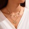 Collares de Moda Europea y Americana Transfronteriza de Alta Gama Lindo Simple Versátil Oso Cadena para Suéter Diseño Collar Venta al por Mayor