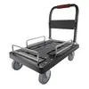 Carro plegable para vallas, carrito de carga, carretilla de mano pequeña, carro plano de transporte, remolque de cuatro ruedas, resistente y portátil, capaz de transportar agua embotellada