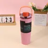 Vaso térmico transfronterizo estilo Owala, acero inoxidable 304, botella de agua deportiva portátil, vaso para beber de doble uso