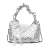 Bolsa Pequena Rombus Perfumada com Strass para Mulheres Verão 2025 Novo Estilo Versátil Bolsa Transversal com Corrente de Ombro Tendência