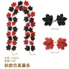 Decoración de Lugar Escénico de Otoño Planta Verde Artificial Hoja de Arce Amazon Halloween Navidad Colgante de Pared Ratán de Hoja de Arce Simulada