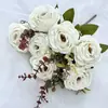 Nuevo Producto de Año Nuevo: Serie de Rosas Artificiales, Rosas de Esquina de Seda Dorada de 11 Cabezas, Decoración de Flores Falsas de Pie para Balcón de Casa, Venta al por Mayor de Fábrica