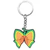 Llavero Colgante Creativo Nuevo de Niña con Lazo de Colores Plástico Suave de PVC Plástico de Gota Colgante para Mochila Escolar Regalo al por Mayor